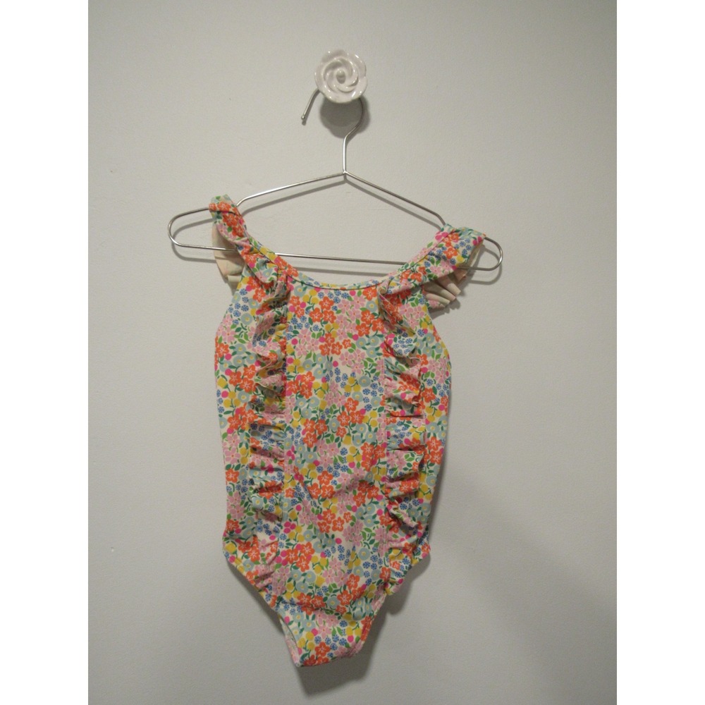 Baby Boden Girls Floral Ruffle Bow Back One Piece Swimsuit 18-24M Multi-Color